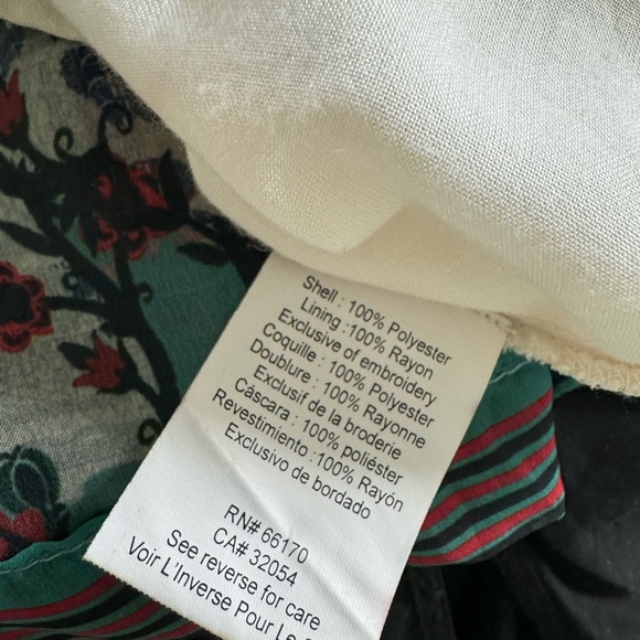 Bhanuni By JYOTI Size 0 Black Roses Beaded Maxi Dress Green Anthropologie Madera - Picture 10 of 10